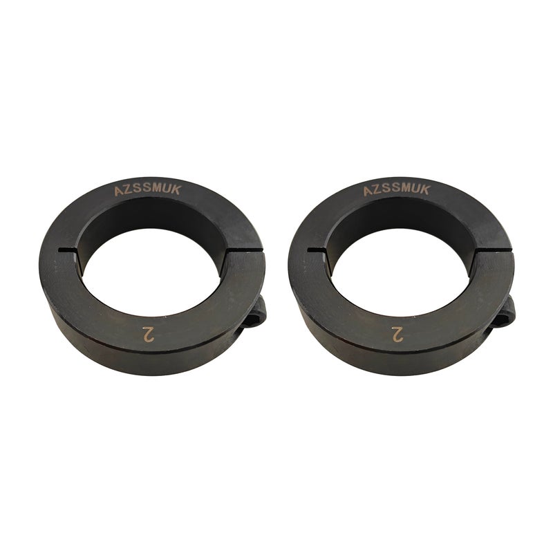 AZSSMUK Single Split Clamp-On Shaft Collars of Metal Material 2 inch Bore Set Screw - Image 1